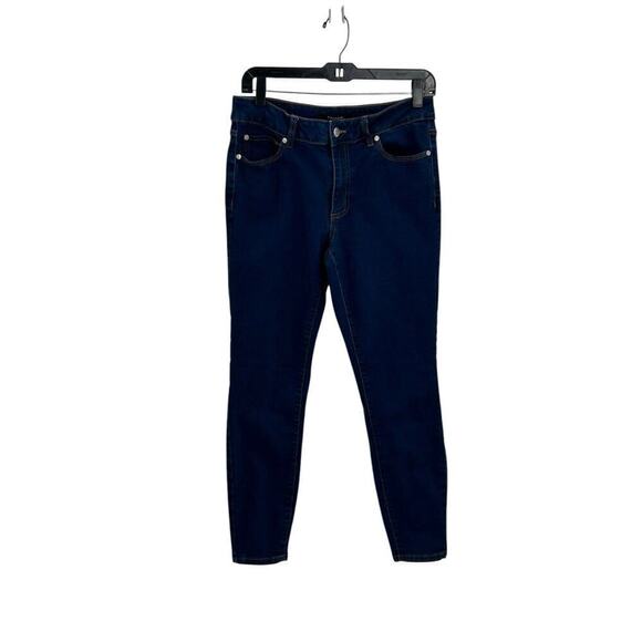 Tahari Kelly Mid-Rise Skinny Women Jeans Size 10/30 Dark Wash - Picture 1 of 13